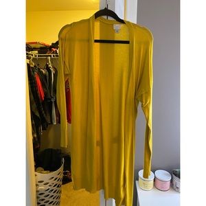 Yellow cardigan